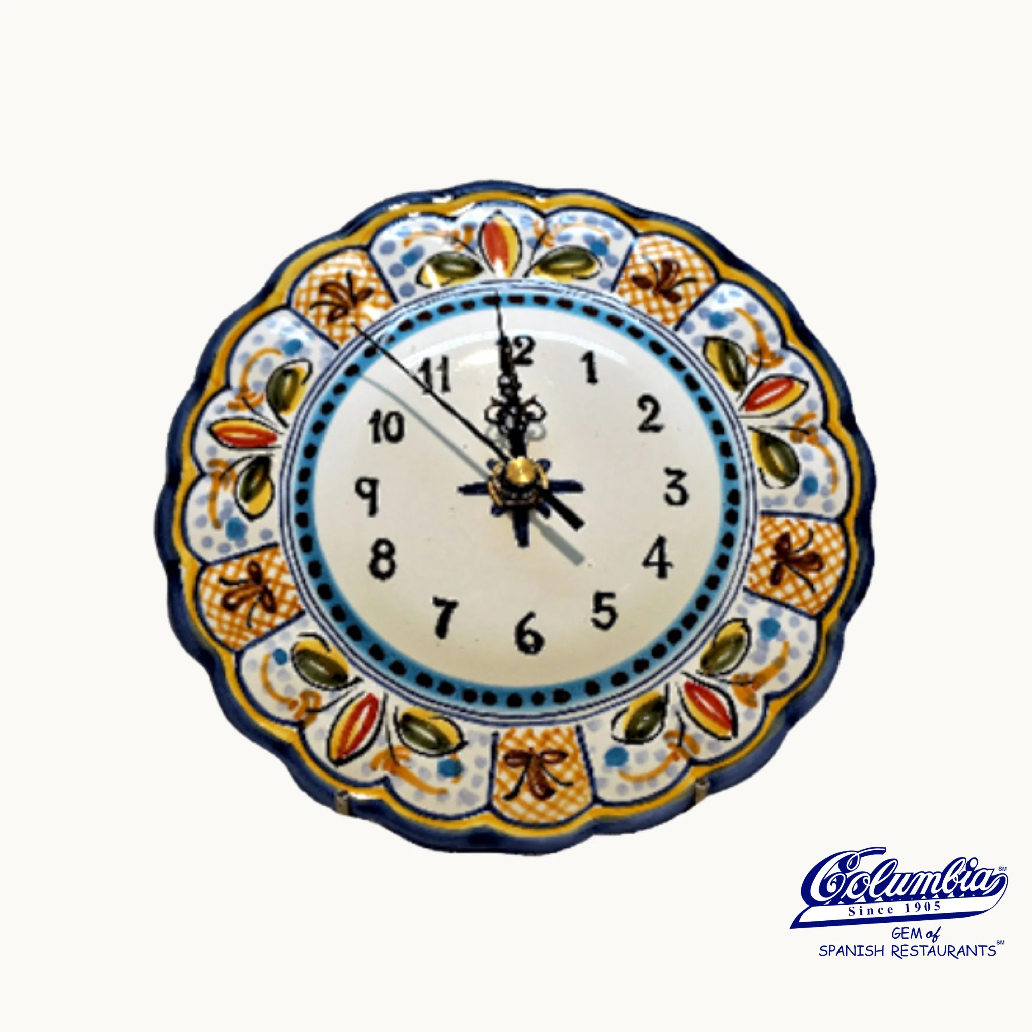 Round Scalloped Edge Hanging Clock